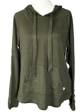 Koolaburra by UGG Knit Sweater Elbow Patch Hoodie Pullover Green Size Small